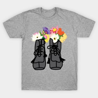 Flower Boots Illustration by Courtney Graben T-Shirt